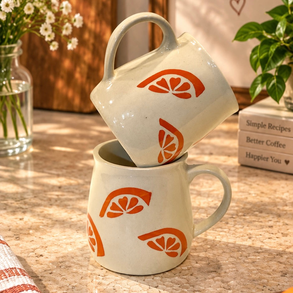 Orange Slice mug - Set of 2