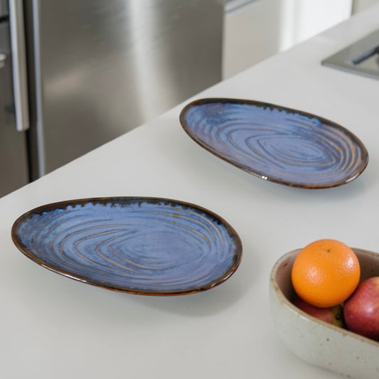 Shell Studio Pottery Small Tapas Plates for Individual Appetizers or Desserts - Pack of two