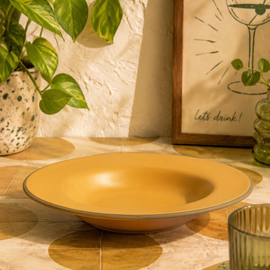 Sunshine Yellow Pasta Plate Large