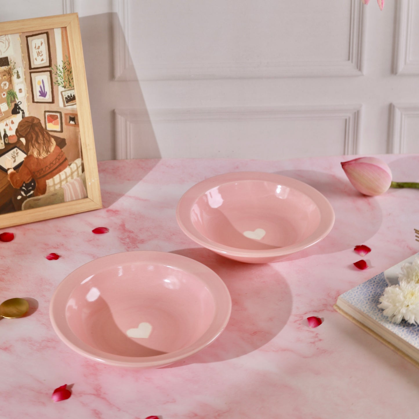 Pink Beating Heart Pasta Plate