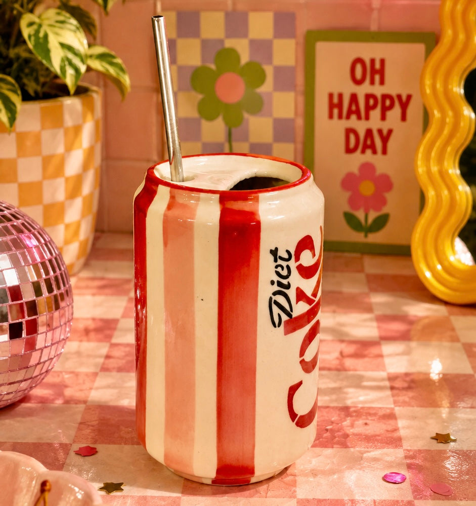 Can Diet Coke Sippers - with stainless steel straws
