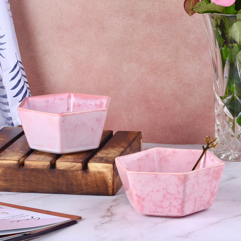 Pink Shaded Hexagon Bowl