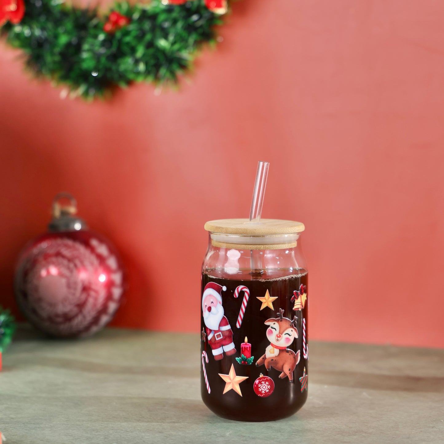 Dashing Through the Snow Christmas Sipper with UV DTF Sticker