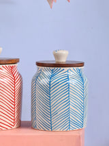 Chevron Handpainted Airtight Ceramic Jars