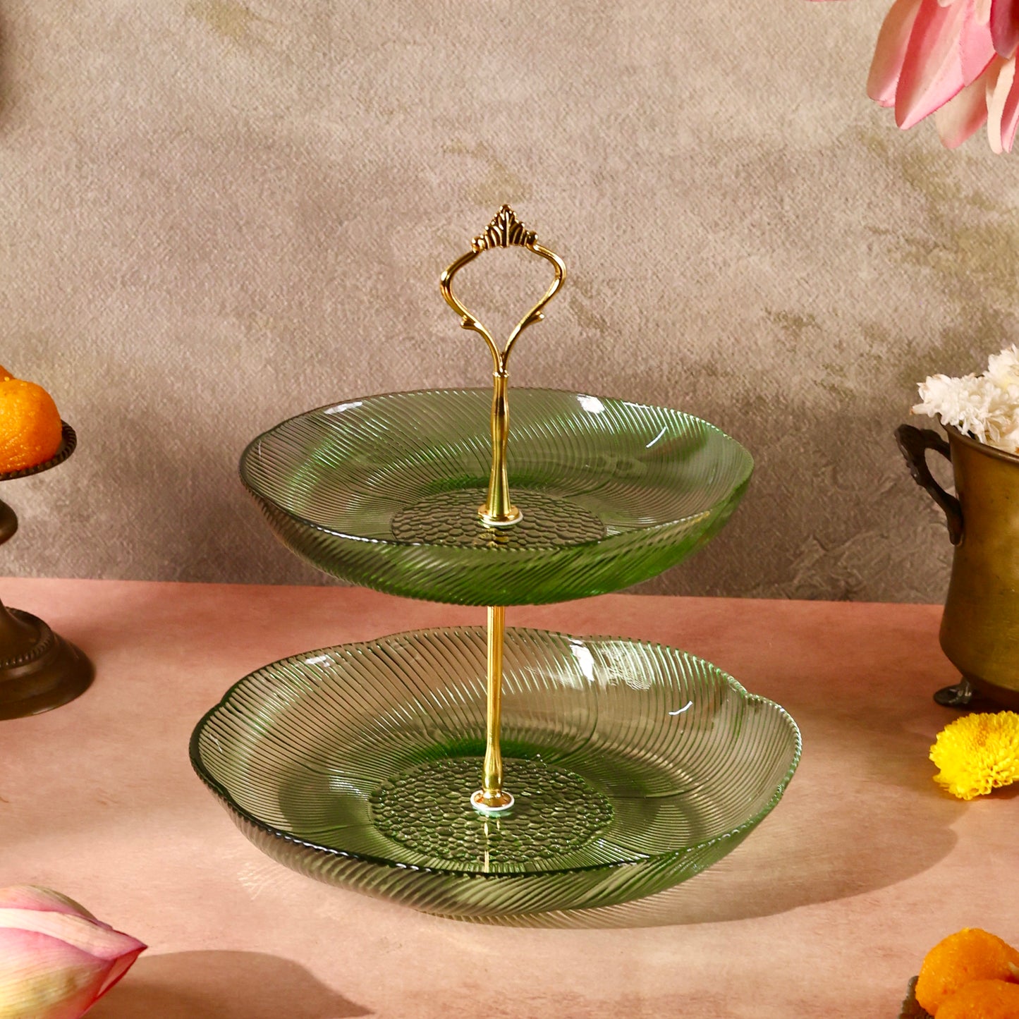 Irina Glass 3 tier Cake or Cupcake Stand or Fruit Platter