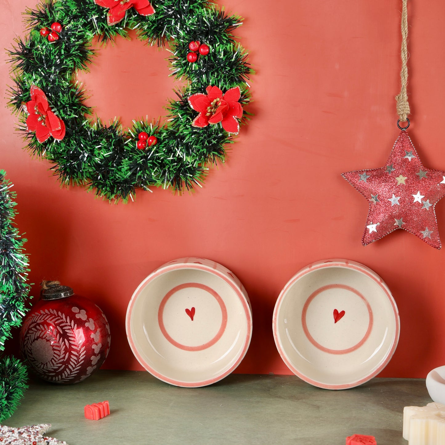 Beating Heart Handpainted Flat Bowl