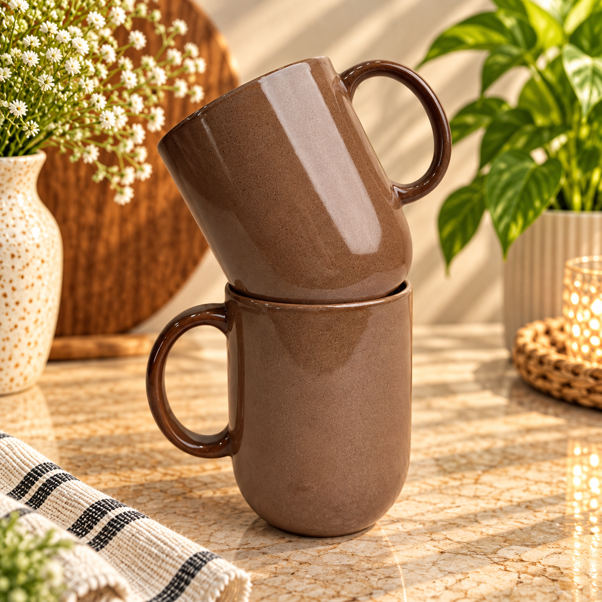 Frosted Porcelain Mugs - Set of 2