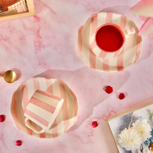 Pink Zen Stripes Snack Set - 4 pieces