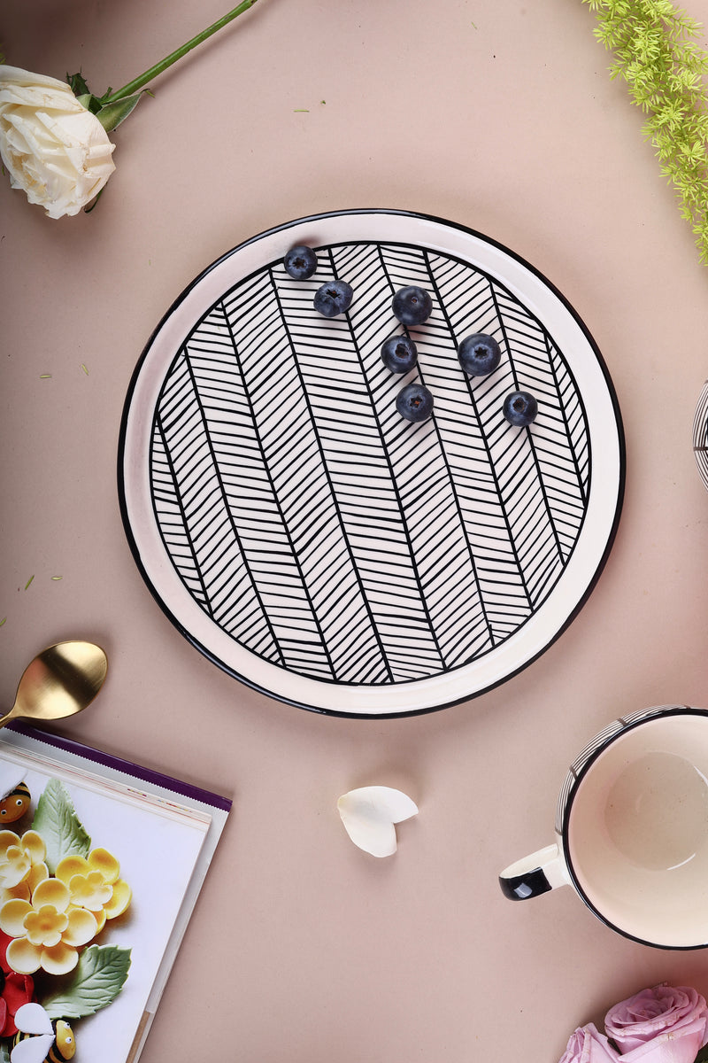 Black and White Chevron Tray