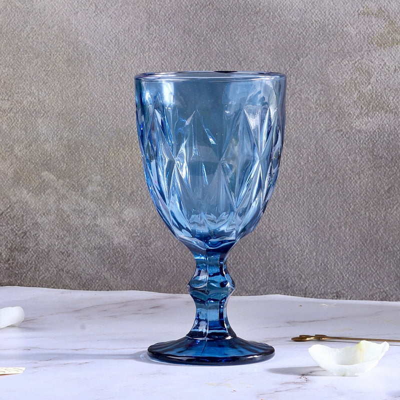 Theo Crystal Elegant Wine Glasses Blue