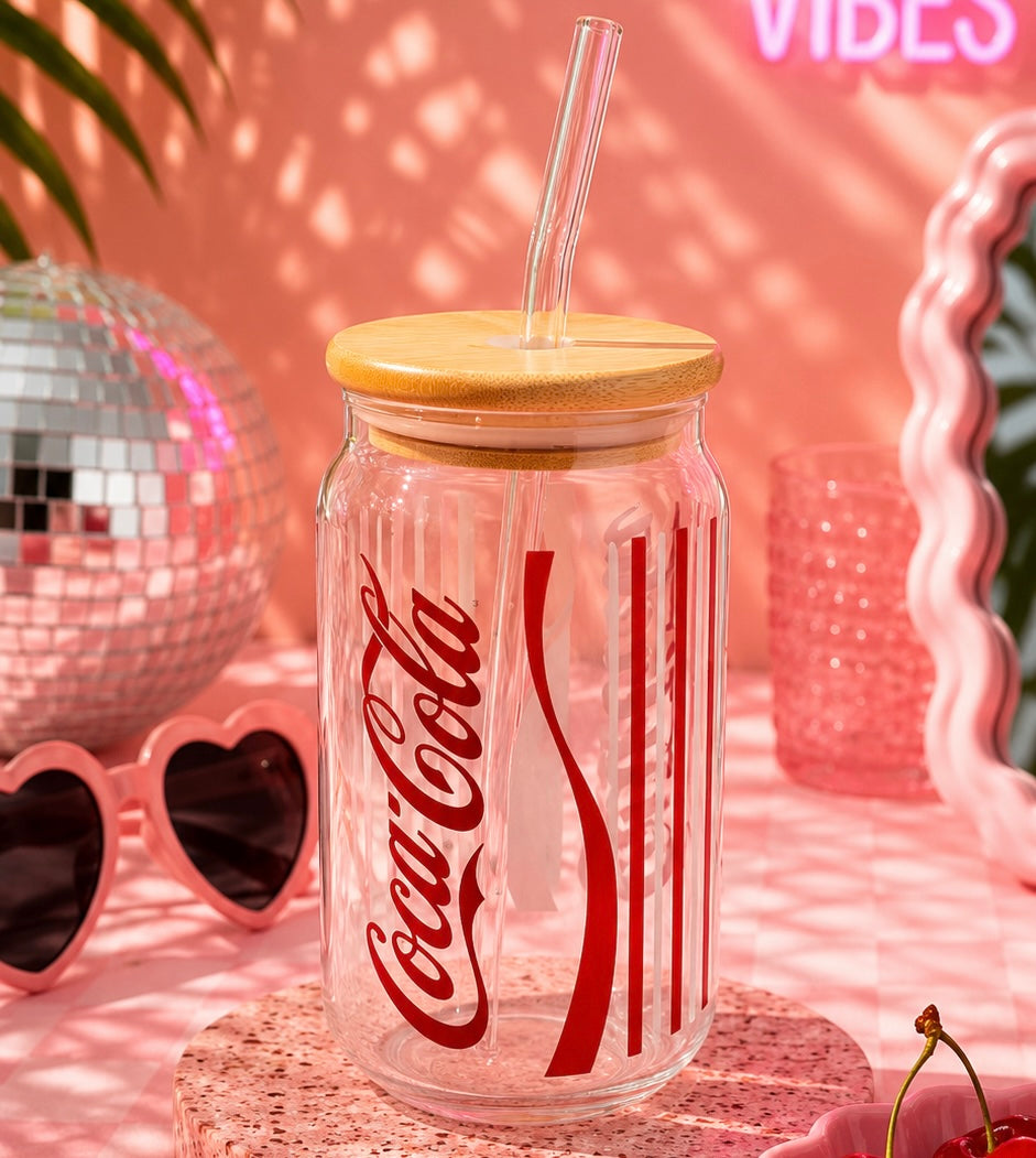 Coke Series Ophelia Glass Sipper - with UV DTF sticker