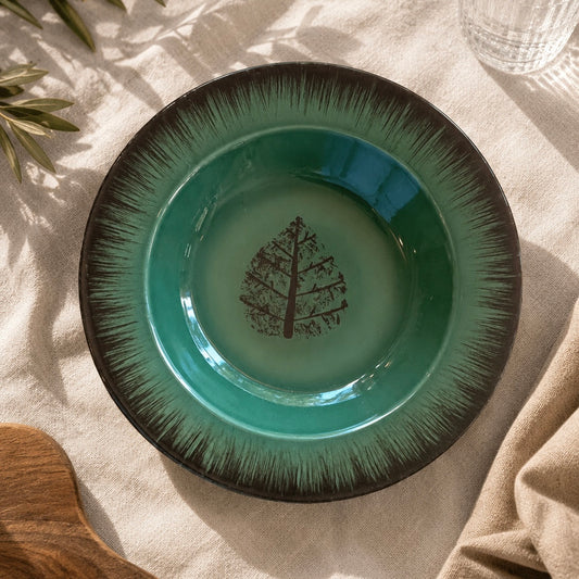 Handcrafted Rustic Fern Pasta Plate Large