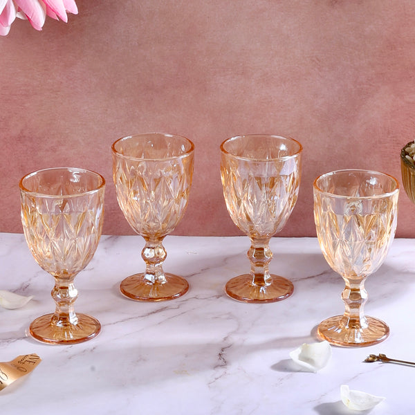 Theo Crystal Elegant Wine Glasses Golden