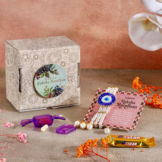 Mini Rakhi Gift Hamper - Protective Eye for Brother or Bhabhi