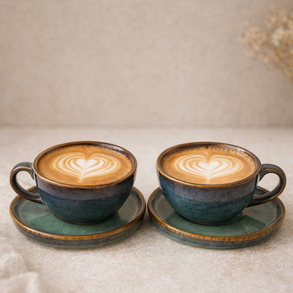 Kira Wide Cappuccino Cup and Saucer