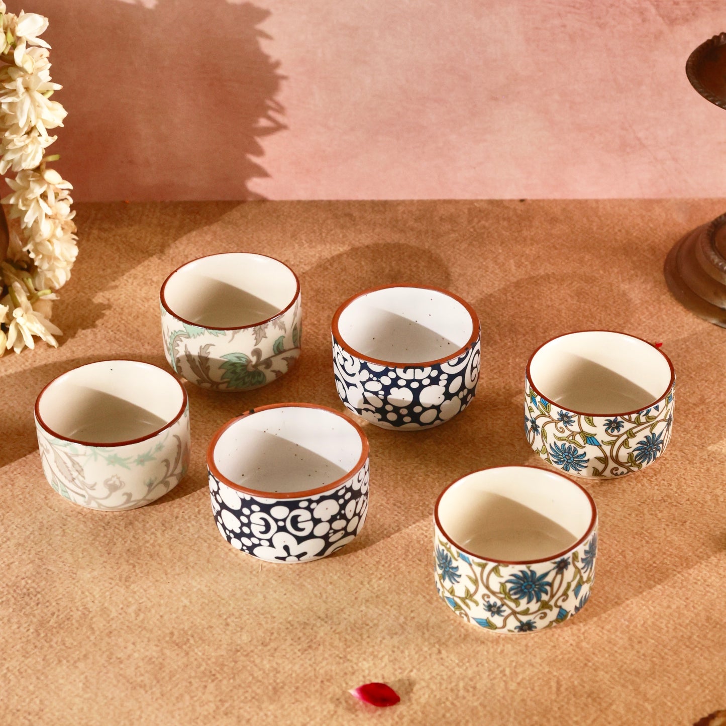 Set of 6 Printed Dip Bowls