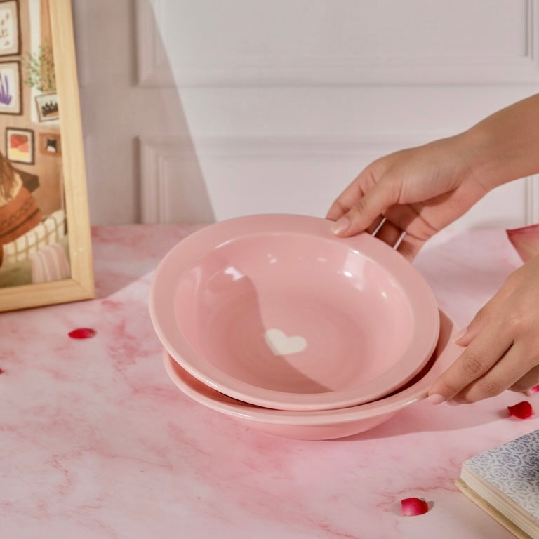 Pink Eternal Heart Pasta Plate