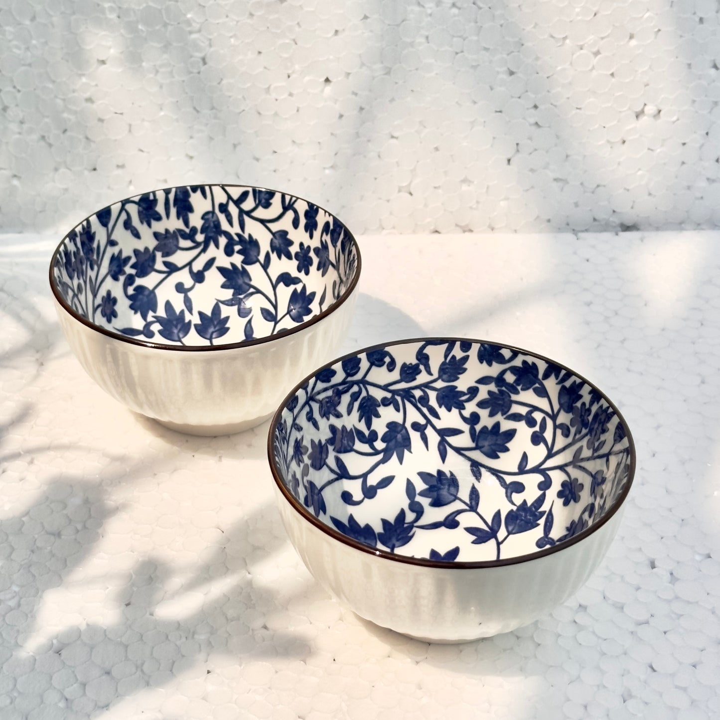 Indigo Whispers Soup or Snack Bowl - Pack of 2