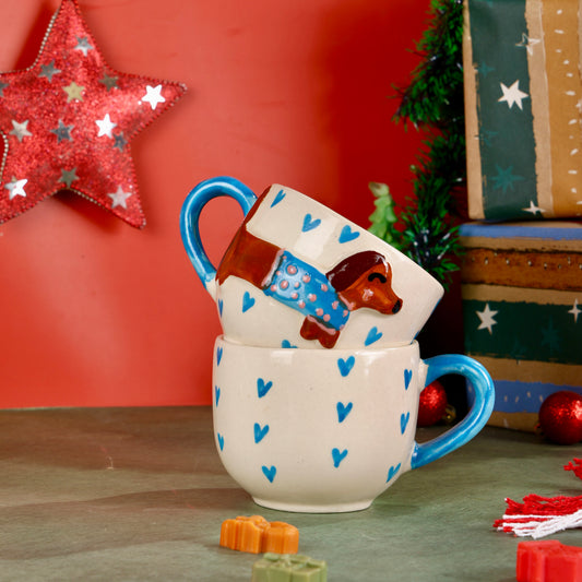 Doggo Sweater Heart Mugs - Set of 2