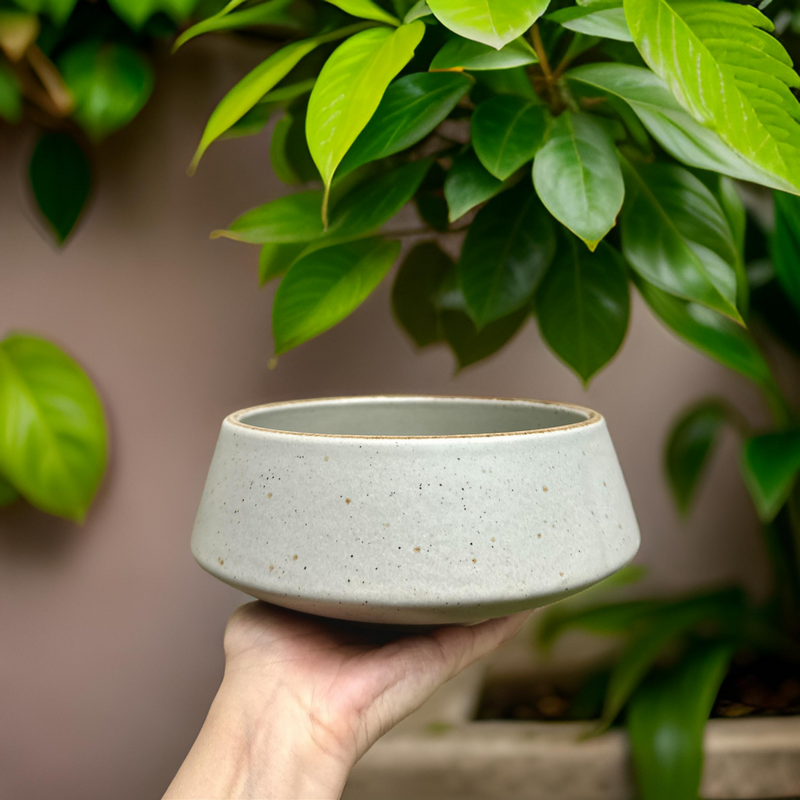 Light Grey Speckled Large Serving bowl