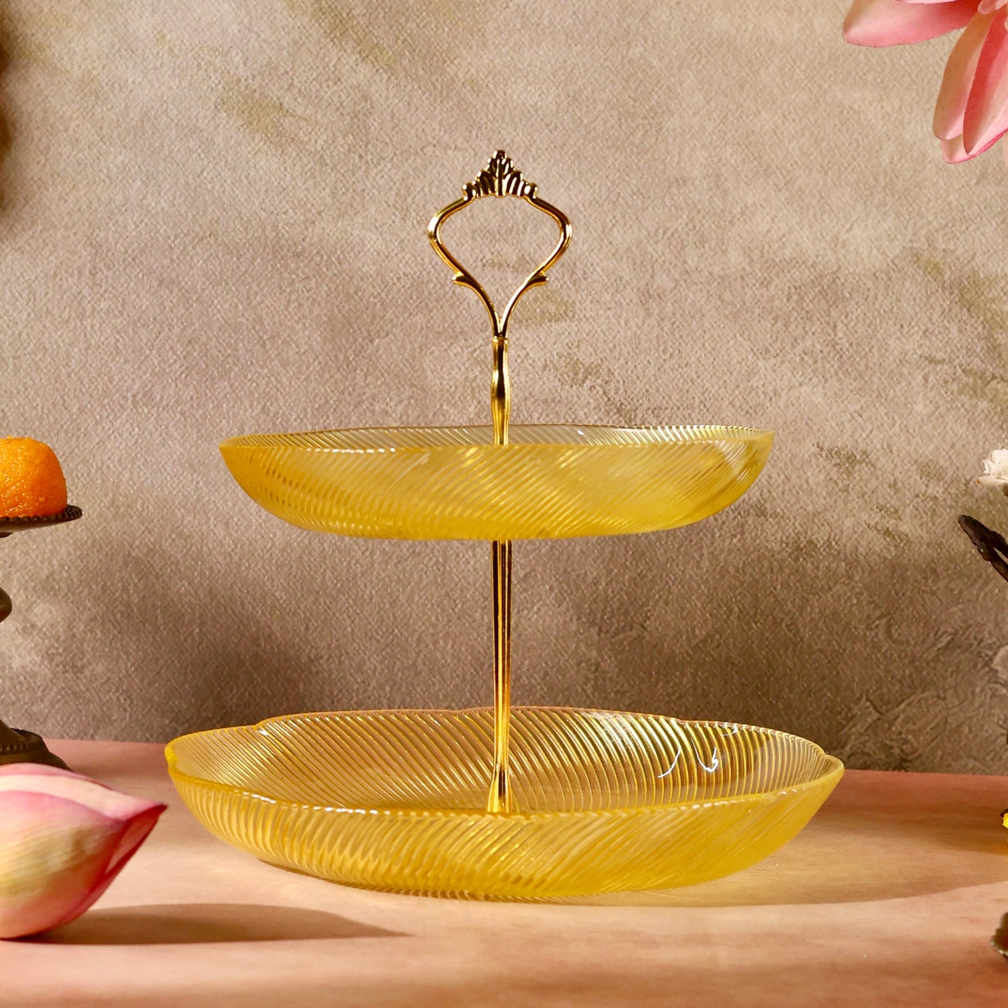 Irina Glass 3 tier Cake or Cupcake Stand or Fruit Platter