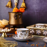 Luxury Victorian Teaset with Gold - Diwali Tray Hamper