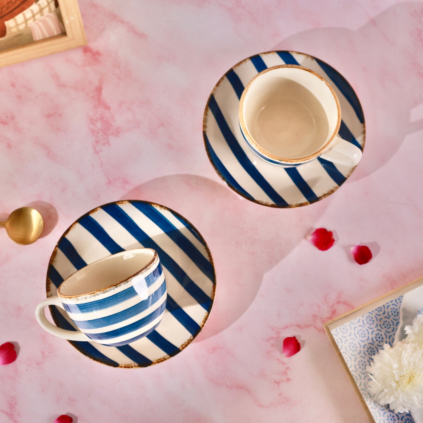 Amalfi Handpainted Cup and Saucer - Pack of 1 cup and 1 saucer