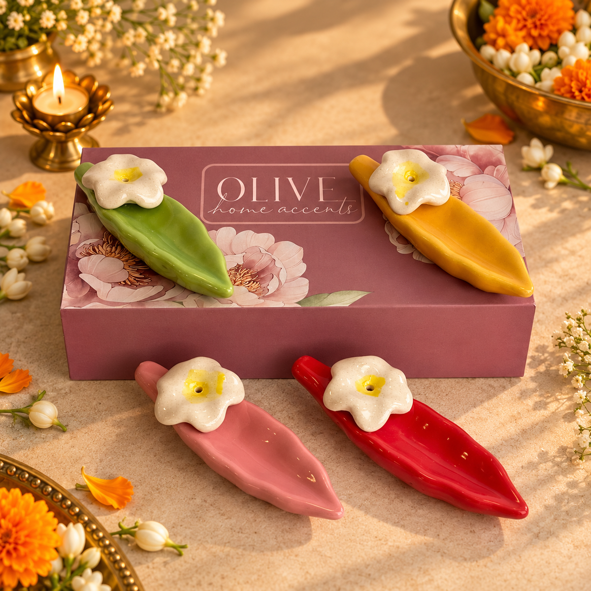 Jasmine Incense stick holder festive gift hamper