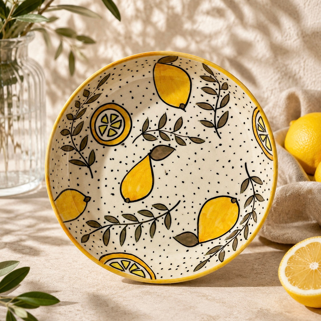 Lemon Grove Large Shallow Bowl