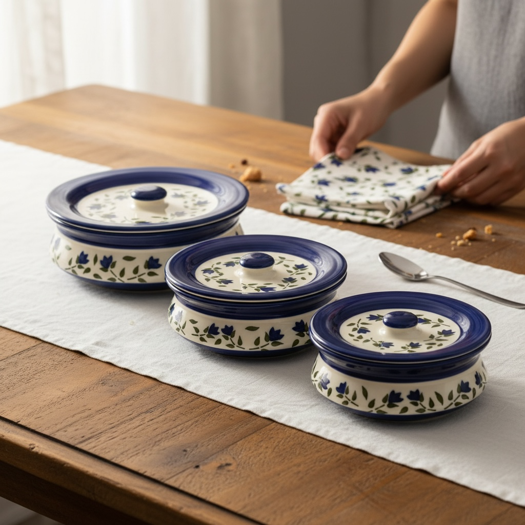 Neelam Bel Handpainted Casserole Set