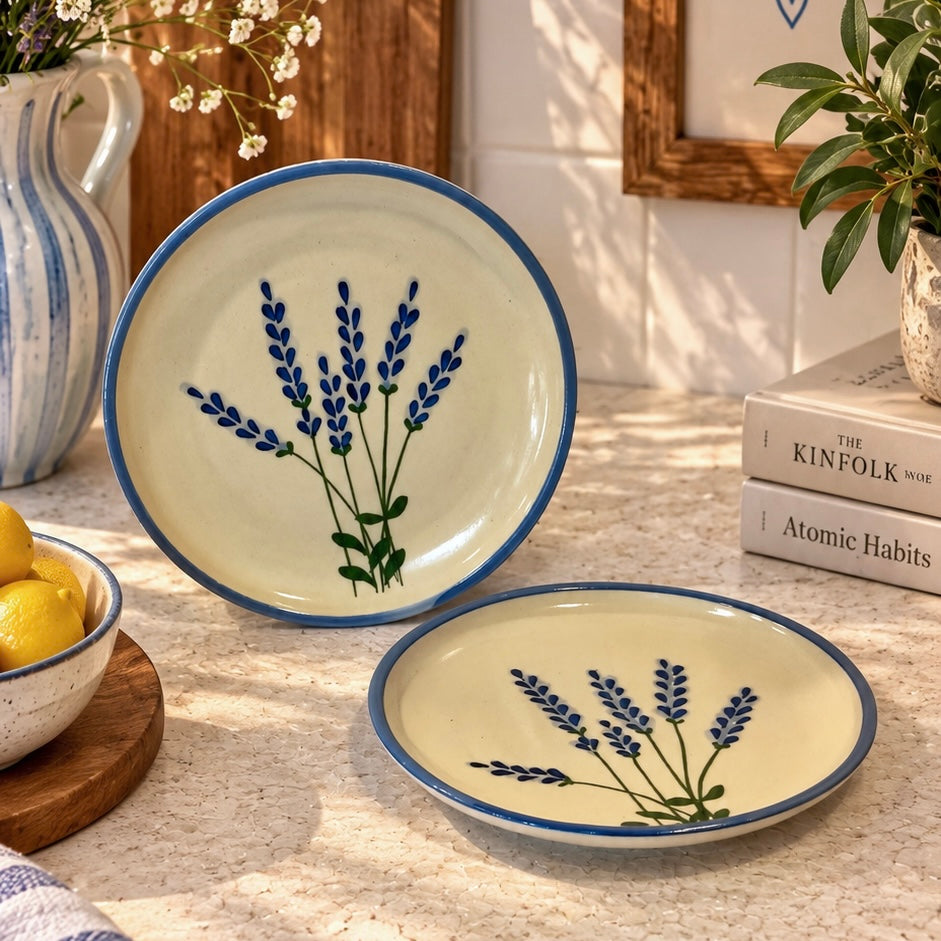 Lavender Fields Handpainted Breakfast or Snack Plate Plate