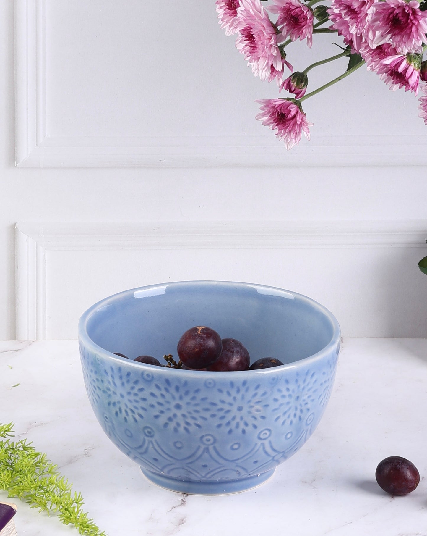 Baarish Blue & Red Serving Bowls