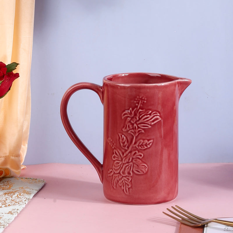 Hibiscus Floral Jug & Glasses