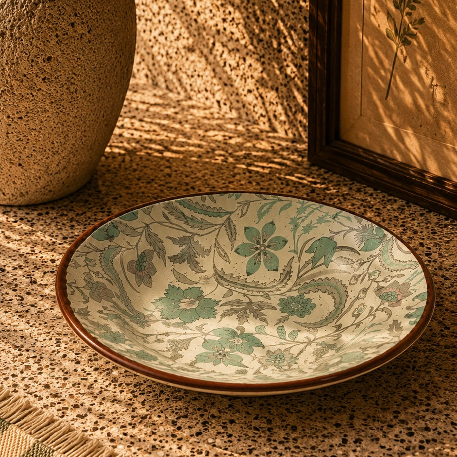 Muted Pastel Phool Bagh Pasta Plate Small - Pack of one