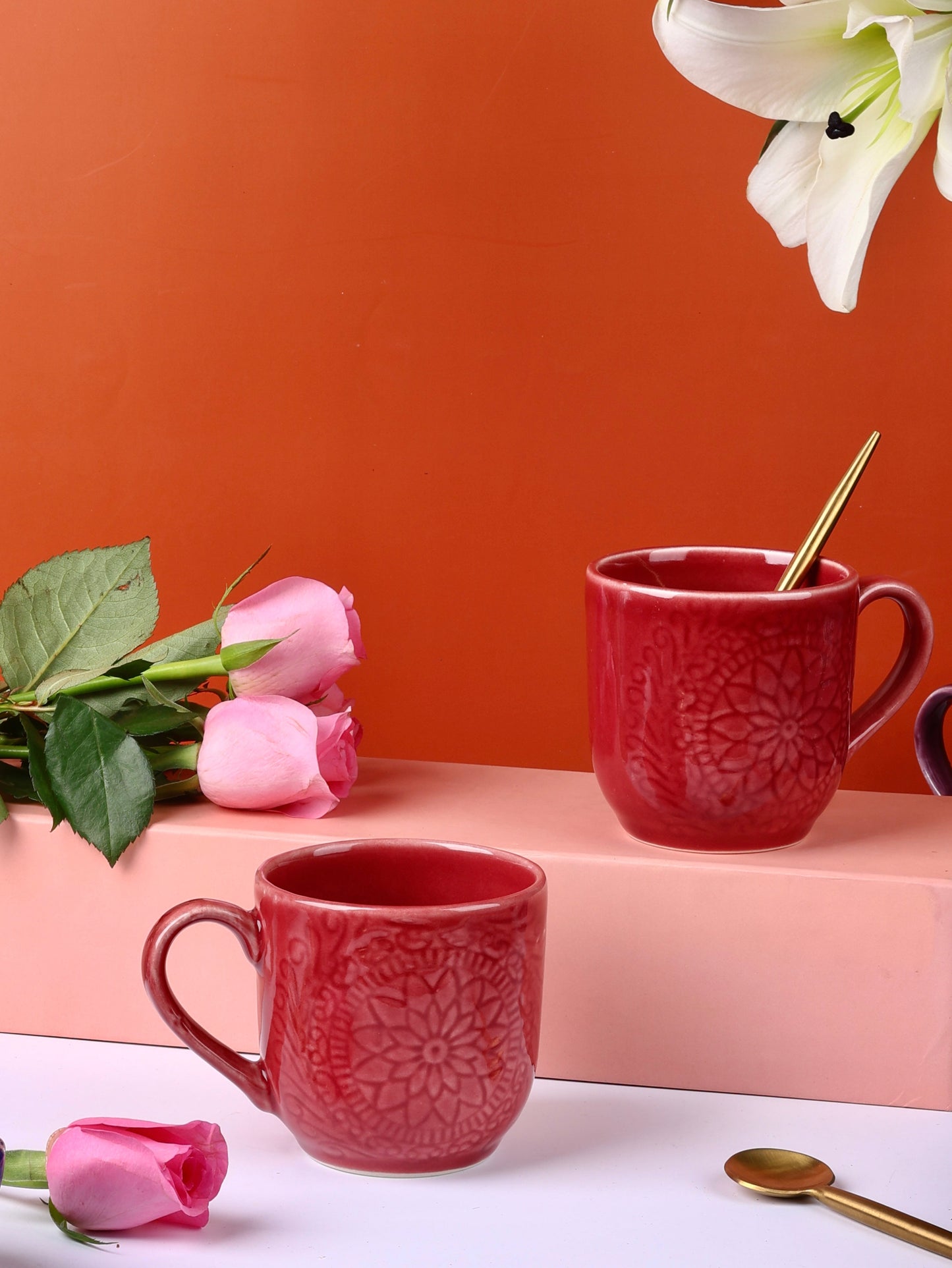 Spring Embossed Mugs - Beautiful Spring Colours