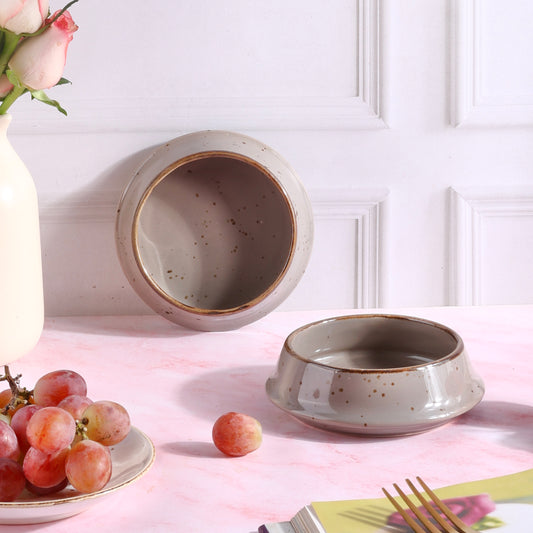 Grey Curvy Snack Bowl - Set of 2