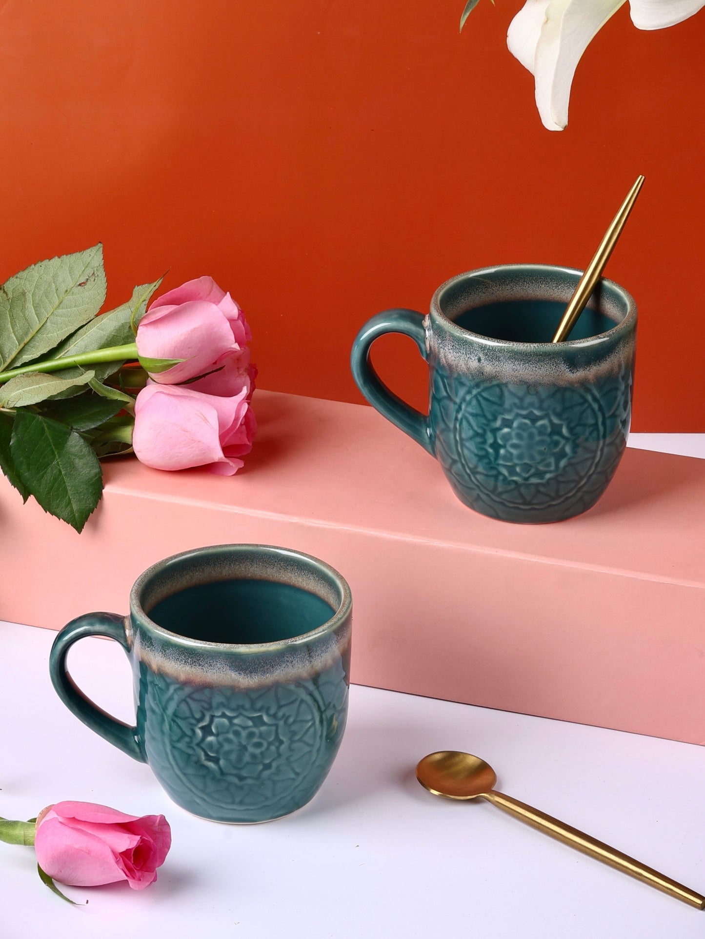 Spring Embossed Mugs - Beautiful Spring Colours