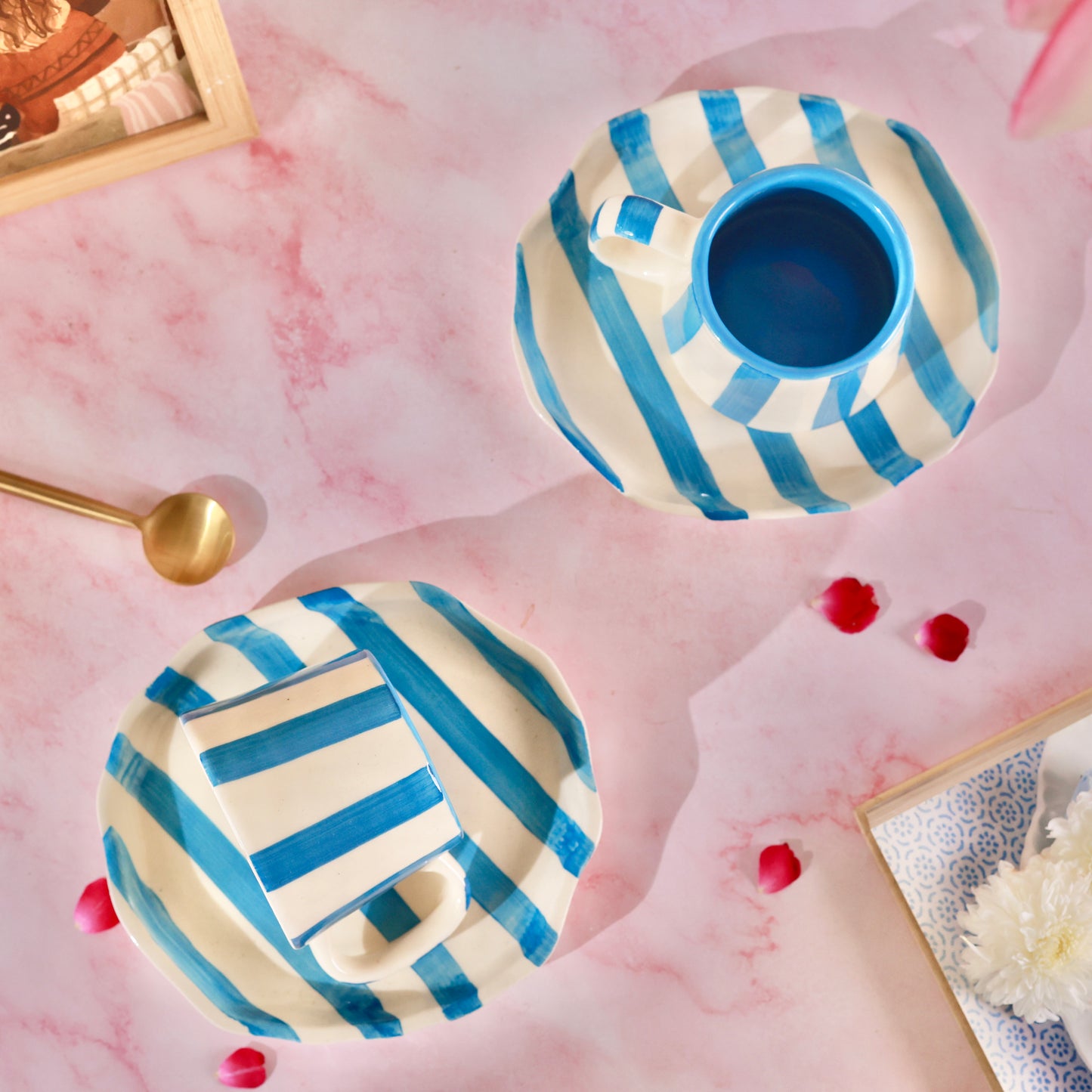 Blue Zen Stripes Snack Set - 4 pieces