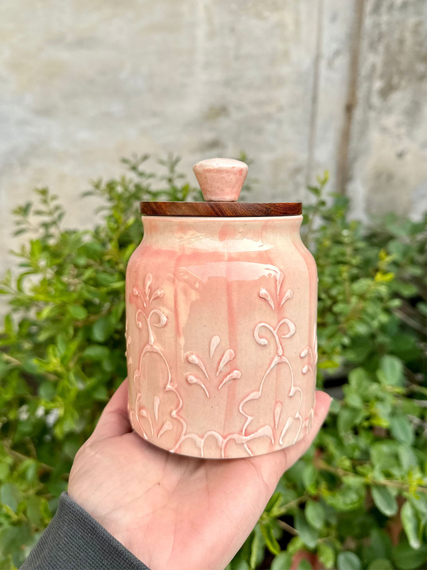 Embossed Grapevine Airtight Ceramic Jars