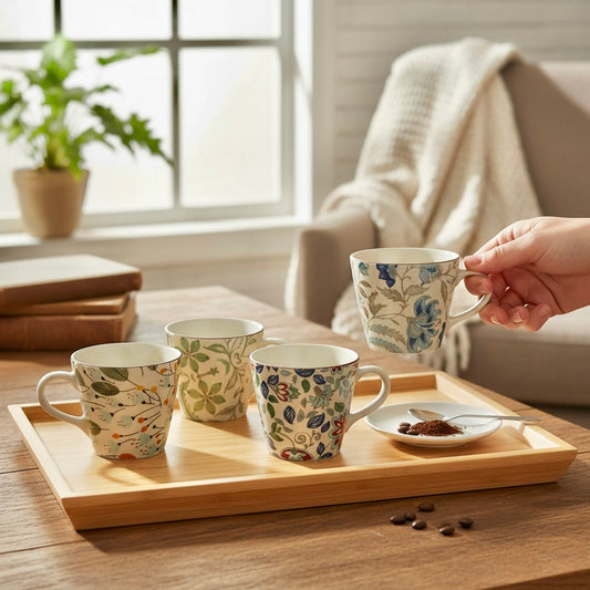 Printed Espresso Cups - Pack of 4