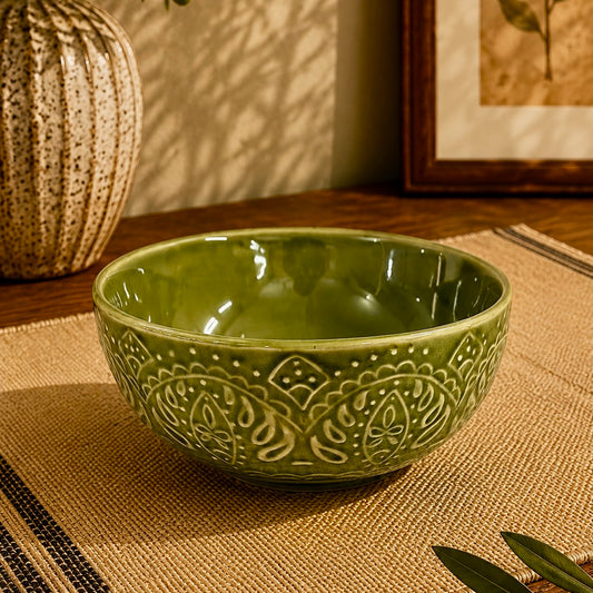 Green Renee Studio Pottery Serving Bowl Large