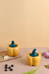 Ceramic Bell Pepper Jars - Yellow, Red & Green