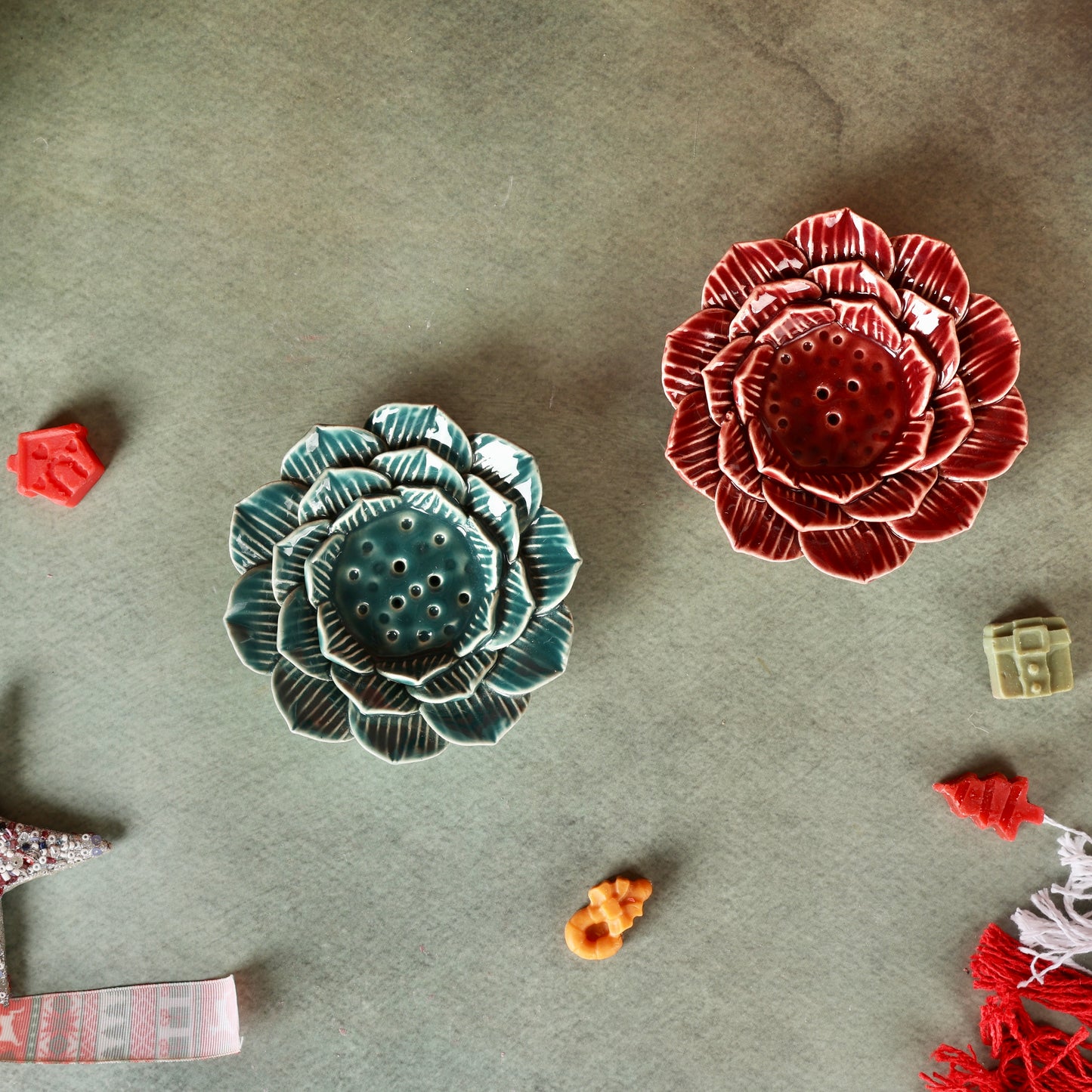 Incense stick or t-light flower holder