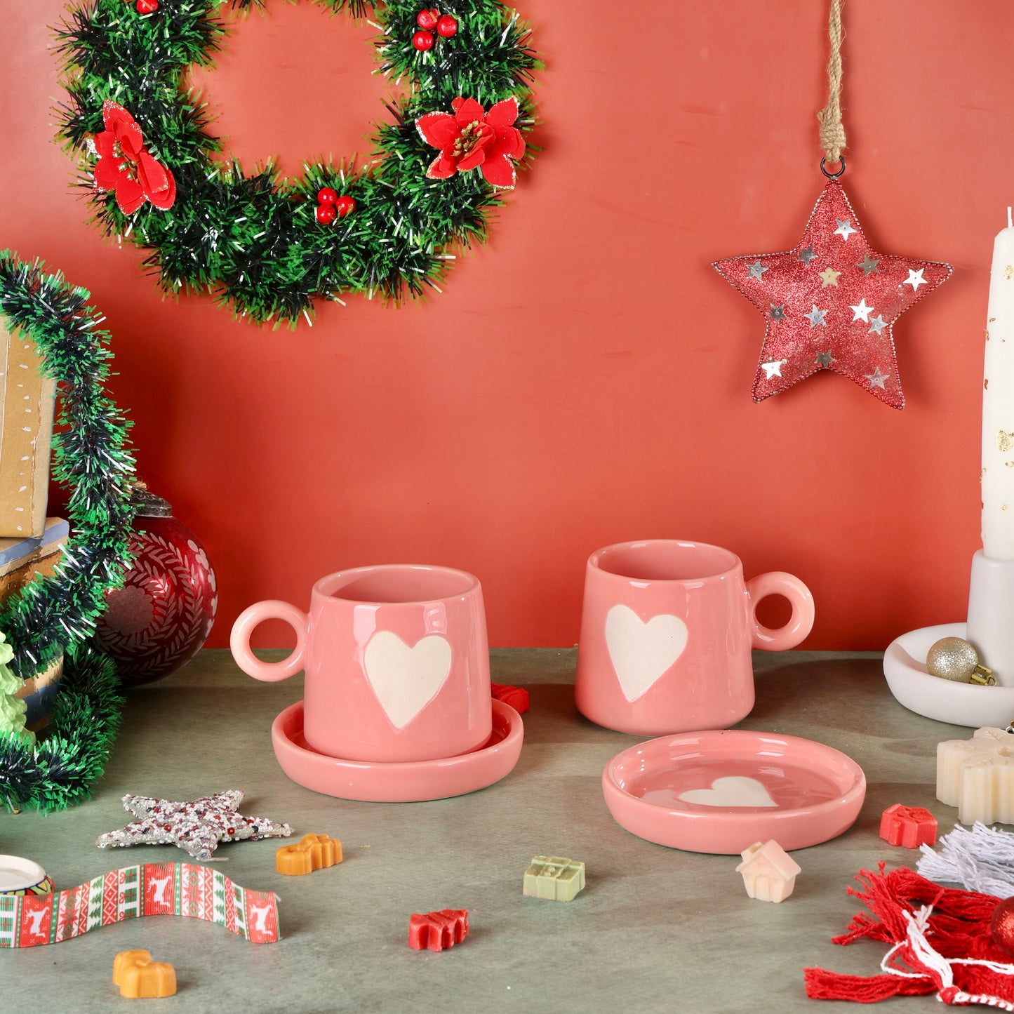 Eternal Heart Duo Mug and Snack Plate - Pink