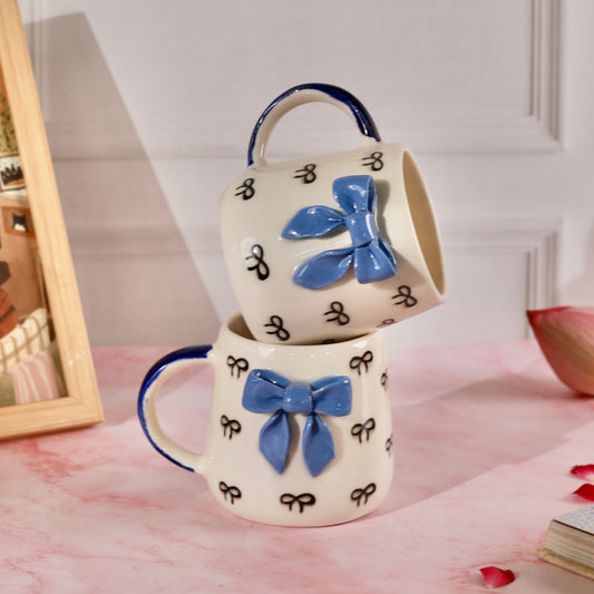 Azure Bow Mug - Set of 2