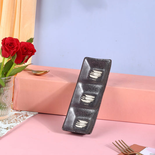 Asian Dip Plate - 3 Compartments