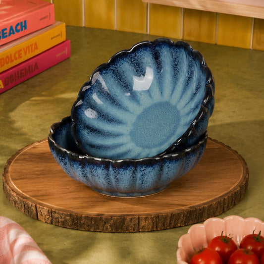 Vera Blue Scalloped Mini Tapas Bowls - Set of 2