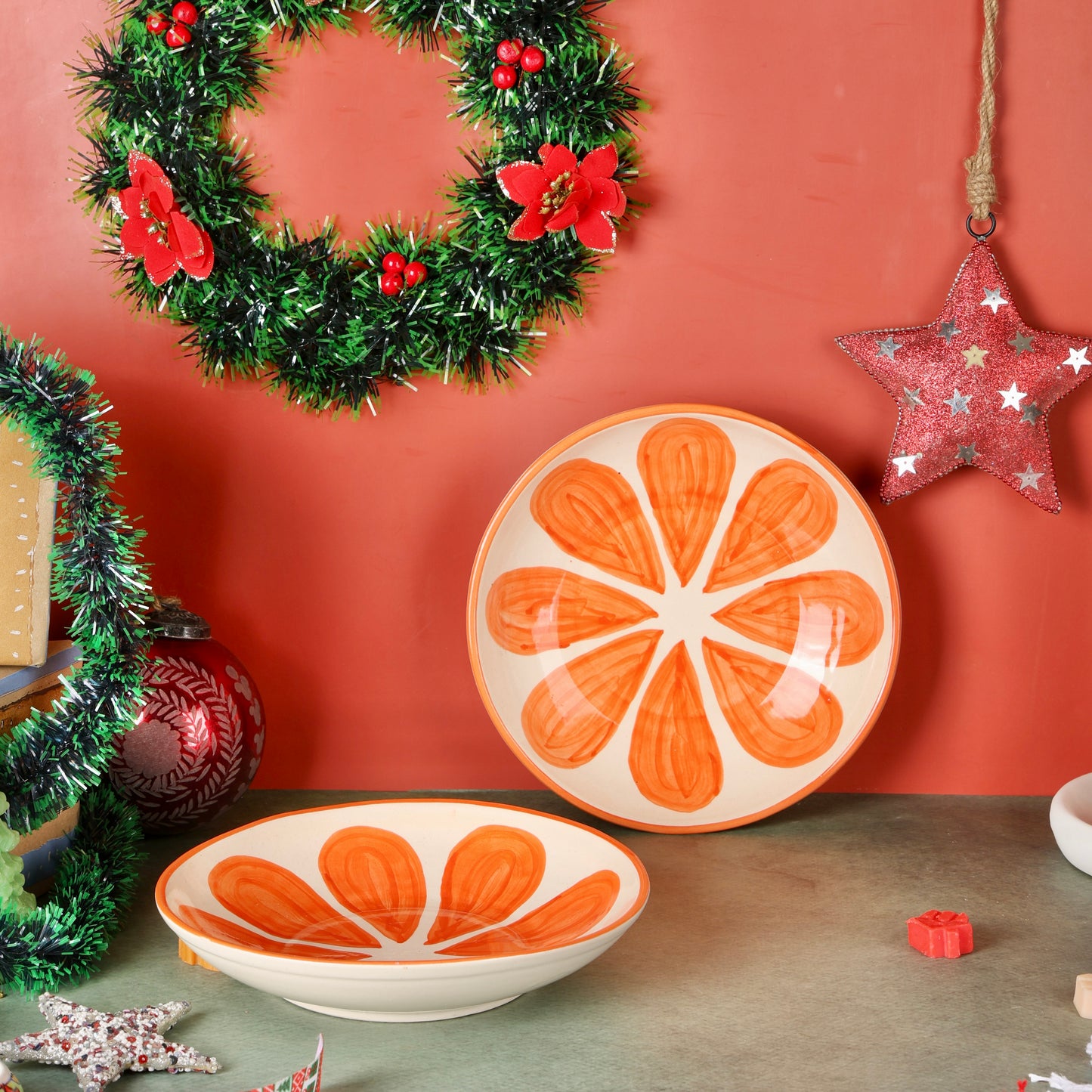 Orange Shallow All Purpose Bowl - Pack of one
