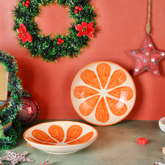 Orange Shallow All Purpose Bowl - Pack of one