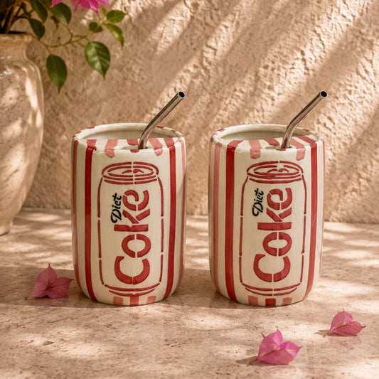 The OG Diet Coke Sippers - with stainless steel straws - Pack of 2 - Dispatch time 3 working days